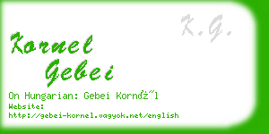 kornel gebei business card